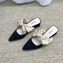 Load image into Gallery viewer, Pointed Suede Bow-tie Sandals
