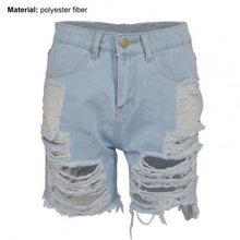 Load image into Gallery viewer, Ripped Cut Out Denim Shorts
