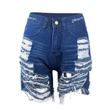 Load image into Gallery viewer, Ripped Cut Out Denim Shorts
