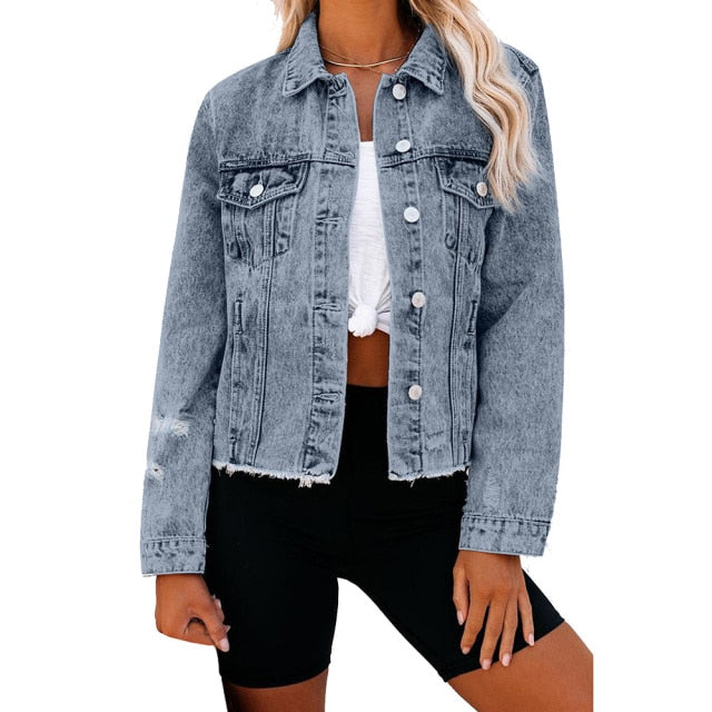 Button Down Casual Jean Jacket