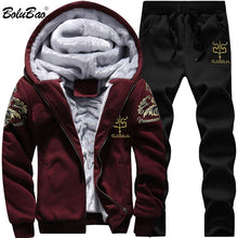 Load image into Gallery viewer, Thick  Zippered Cardigan Hooded Jogger Set
